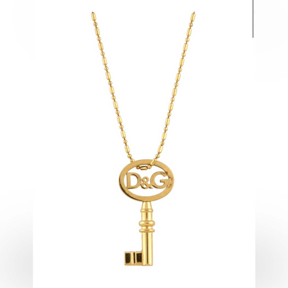 D&G Gold Key Pendant Necklace